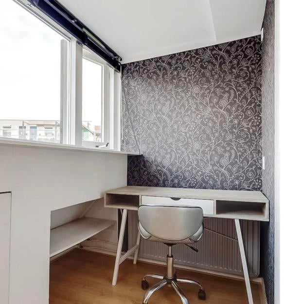 Buro te koop 120x48 cm steigerhoutlook wit onderstel en lade, Ophalen, Zo goed als nieuw