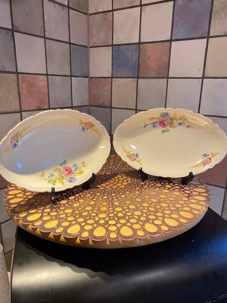 Epiag D.F. Deutschland,2 antieke serveerschaaltjes,lang 22.5, Ophalen of Verzenden