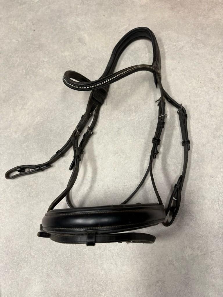 Passier hoofdstel elastisch kopstuk zwart full, Dieren en Toebehoren, Ophalen of Verzenden, Gebruikt, Dressuur