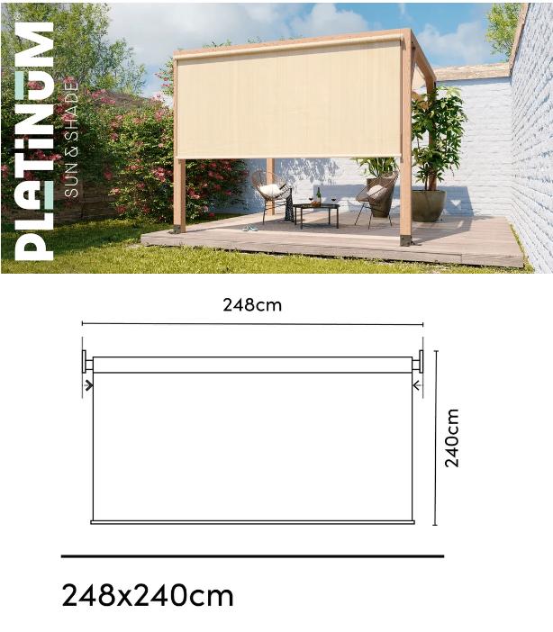 Coolfit rolgordijn 248x240cm nr. 449, Ophalen, Nieuw, 180 tot 250 cm, Overige typen