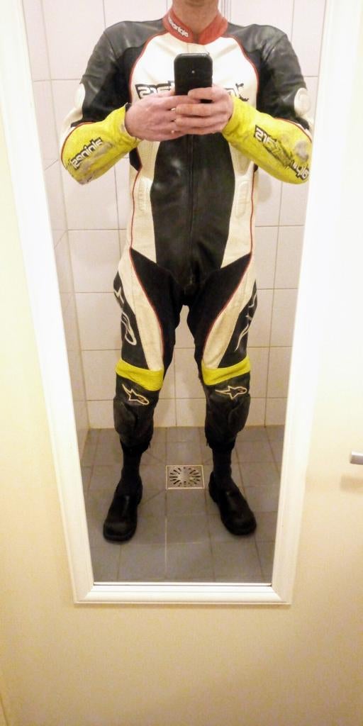 Alpinestars Overall Maat 52 - Zwart/Wit/Geel, Motoren, Overall, Alpinestars, Tweedehands, Heren