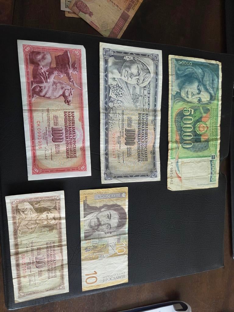 Setje bankbiljetten uit voormalig Joegoslavië, Ophalen of Verzenden