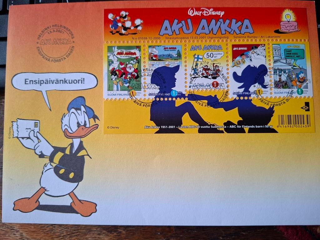 FDC Donald Duck Finland 2001, Verzenden, Europa