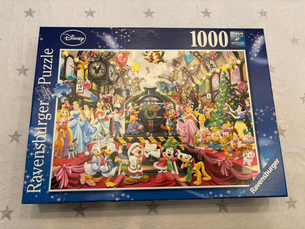 Ravensburger puzzel softclick 1000 st kerst trein kerst!, Ophalen of Verzenden, 500 t/m 1500 stukjes, Zo goed als nieuw, Legpuzzel