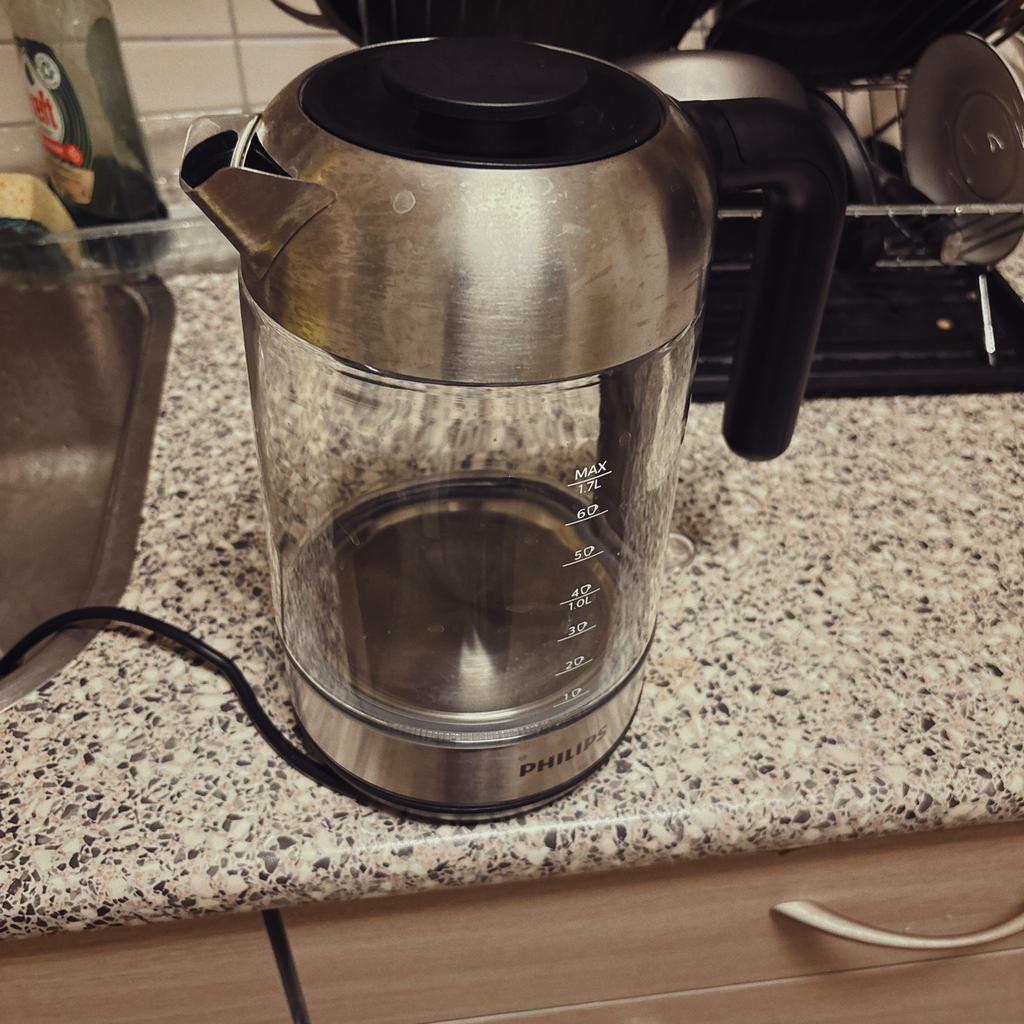 Philips waterkoker van glas, Ophalen of Verzenden, Gebruikt