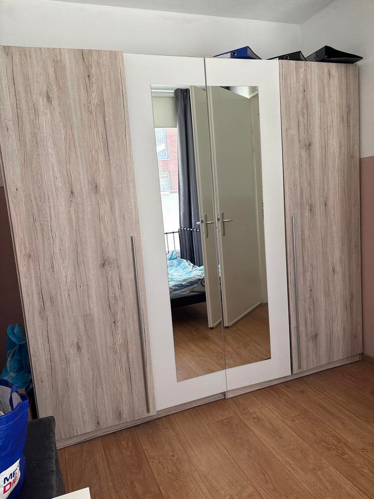 Kledingkast met spiegeldeuren, Ophalen, Gebruikt, 200 cm of meer, 150 tot 200 cm