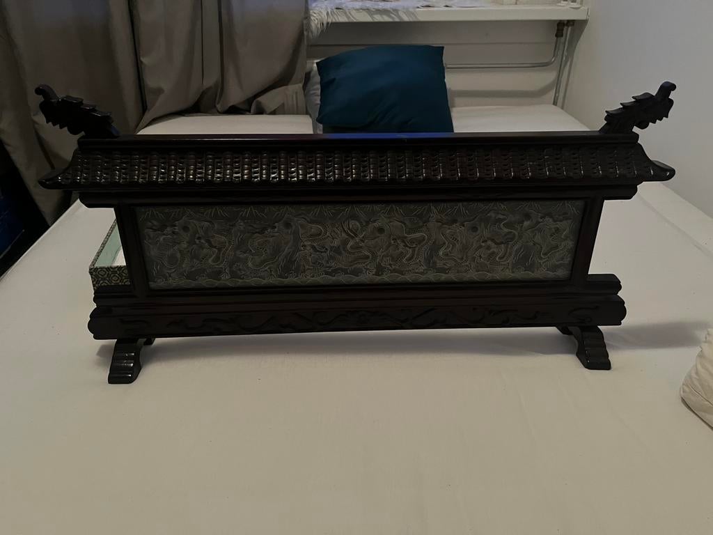 Nostalgisch Oosters tafelscherm met draken afgebeeld, Antiek en Kunst, Ophalen