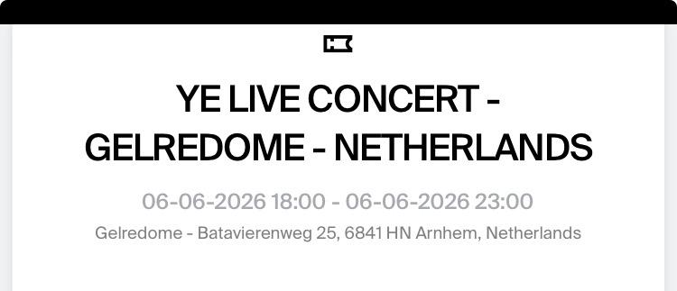 Concert - Ye (Kanye West) in het GelreDome (Arnhem), Tickets en Kaartjes, Twee personen, Overige soorten, Overige typen