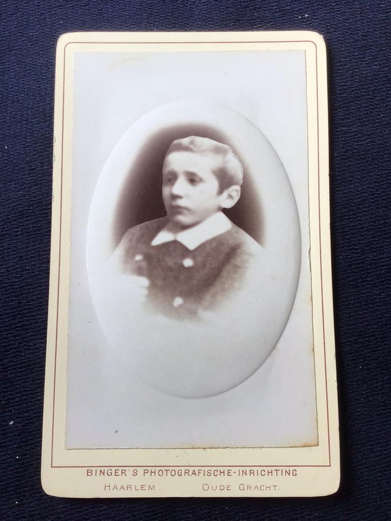 CDV, Jongen, BINGER, HAARLEM, Carte de Visite, Gebruikt, Foto, Ophalen of Verzenden, Voor 1940