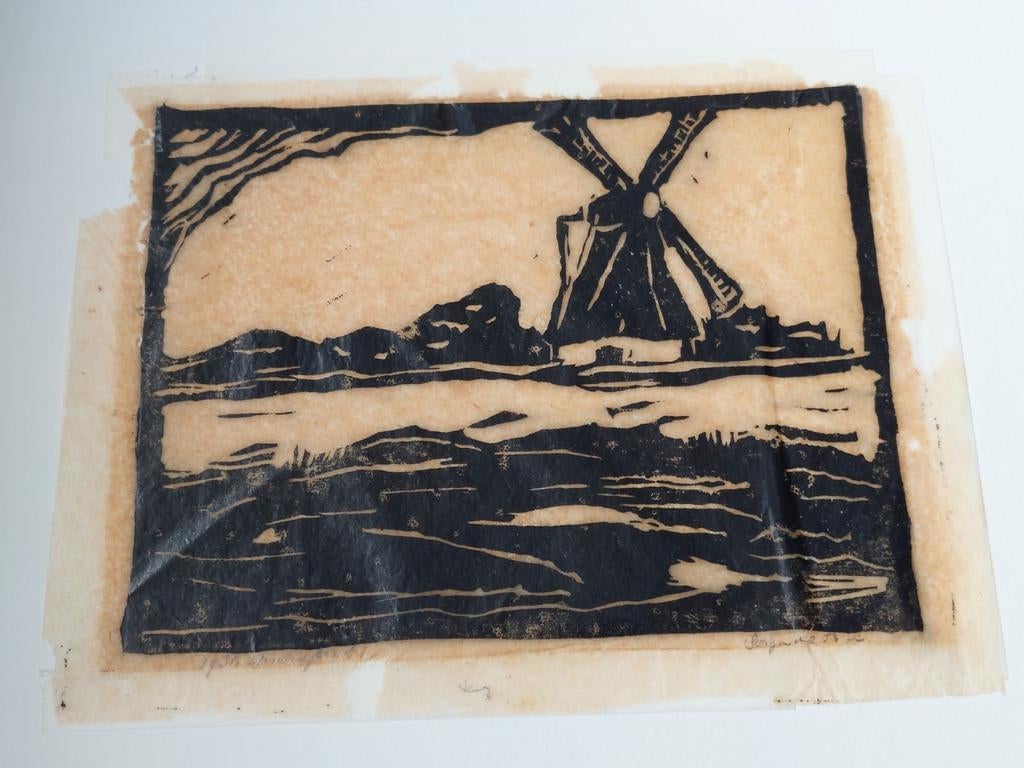 Linosnede - Kunstwerk met diepte en contrast, Ophalen of Verzenden, Origineel