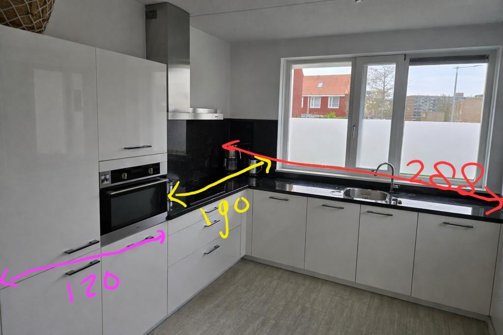 Complete Witte Hoekkeuken met Apparatuur, Huis en Inrichting, Keuken | Complete keukens, Ophalen, Gebruikt, Wit, Hoekkeuken