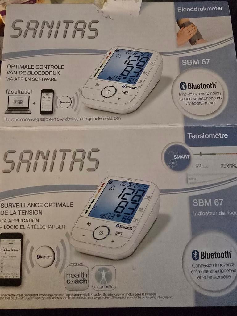 NIEUW Sanitas Bloeddrukmeter SBM 67 met Bluetooth, Ophalen of Verzenden