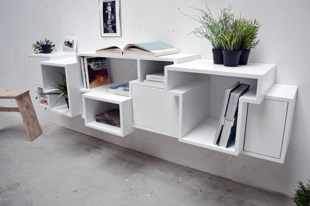 Zwevend design dressoir - wit, Overige materialen, Modern, Scandinavisch, Zo goed als nieuw, 200 cm of meer