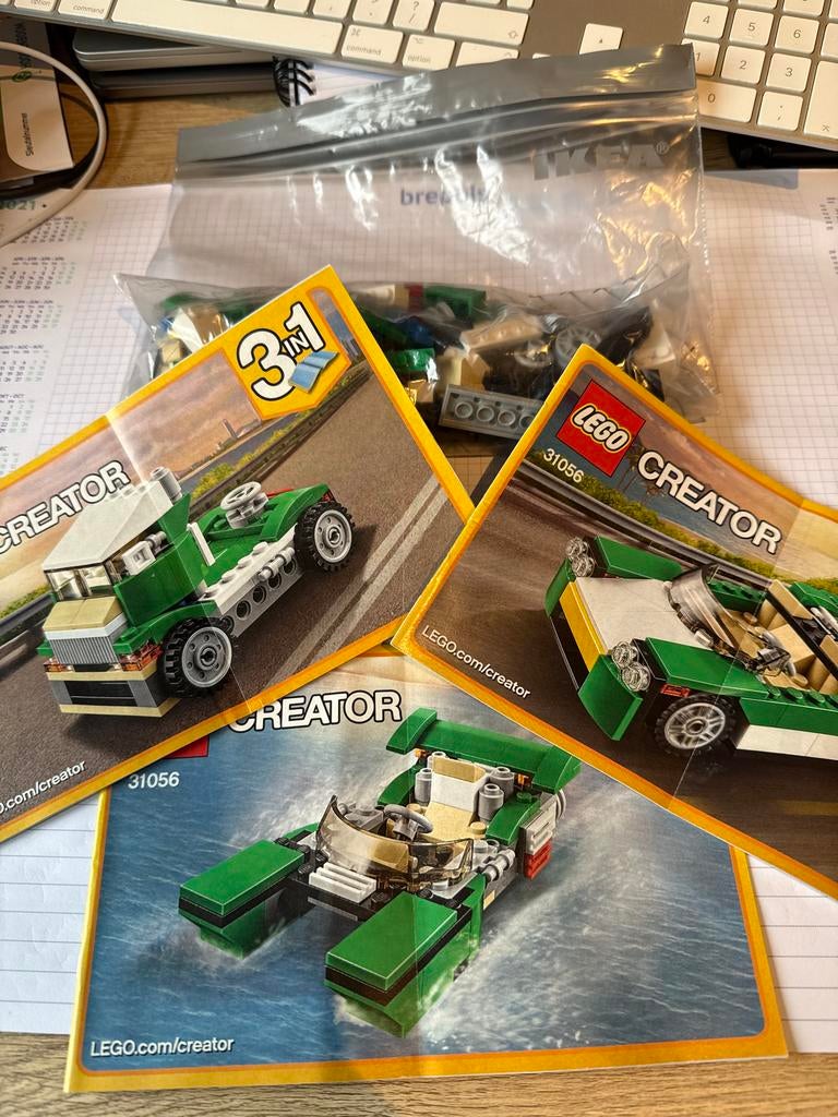 Lego Creator 31056: 3-in-1 Groene Auto, Boot & Vrachtwagen, Ophalen of Verzenden, Gebruikt, Complete set, Lego