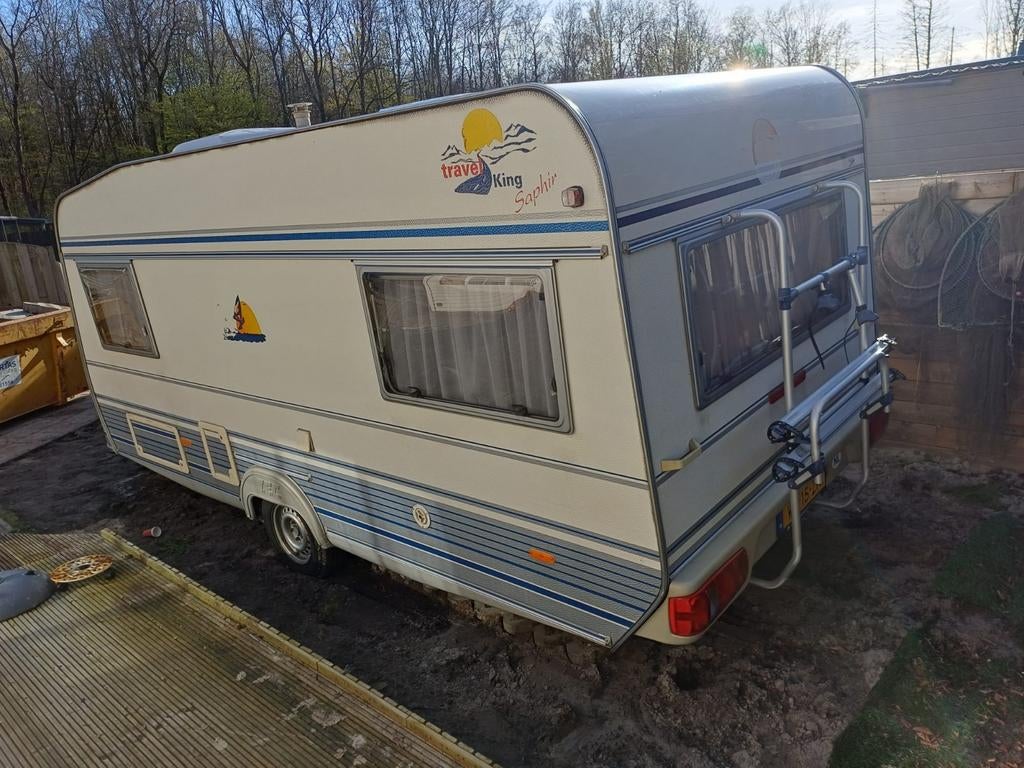 Tec travel Saphir 490 caravan uit 2000 met mover en voortent, Koelkast, Rondzit, Dwarsbed, Particulier