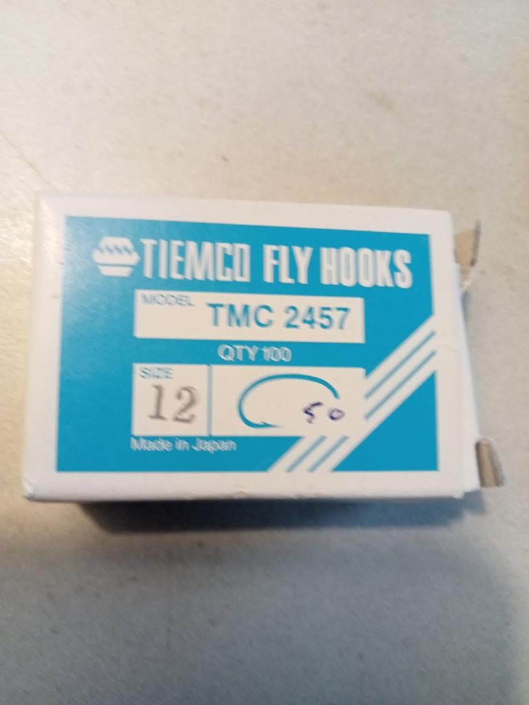Tiemco Fly Hooks TMC 2457 - Maat 12 (50 stuks), Ophalen of Verzenden, Nieuw, Haak