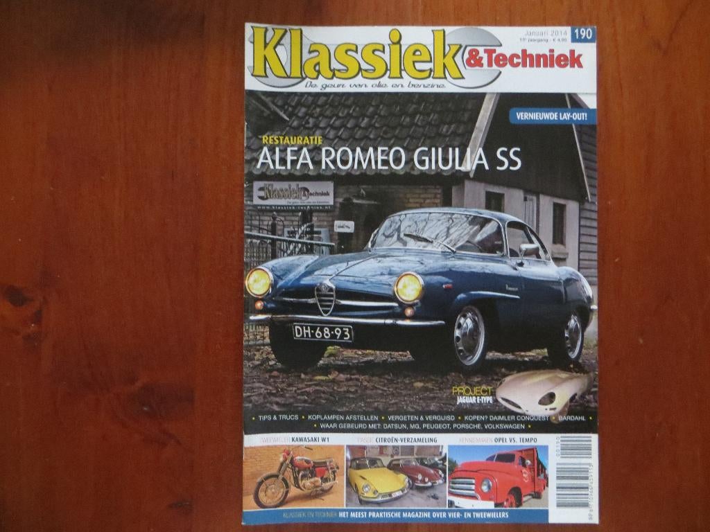 Klassiek en Techniek 190 Alfa Romeo Giulia SS, Kawasaki W1, Boeken, Ophalen of Verzenden, Nieuw, Alfa Romeo