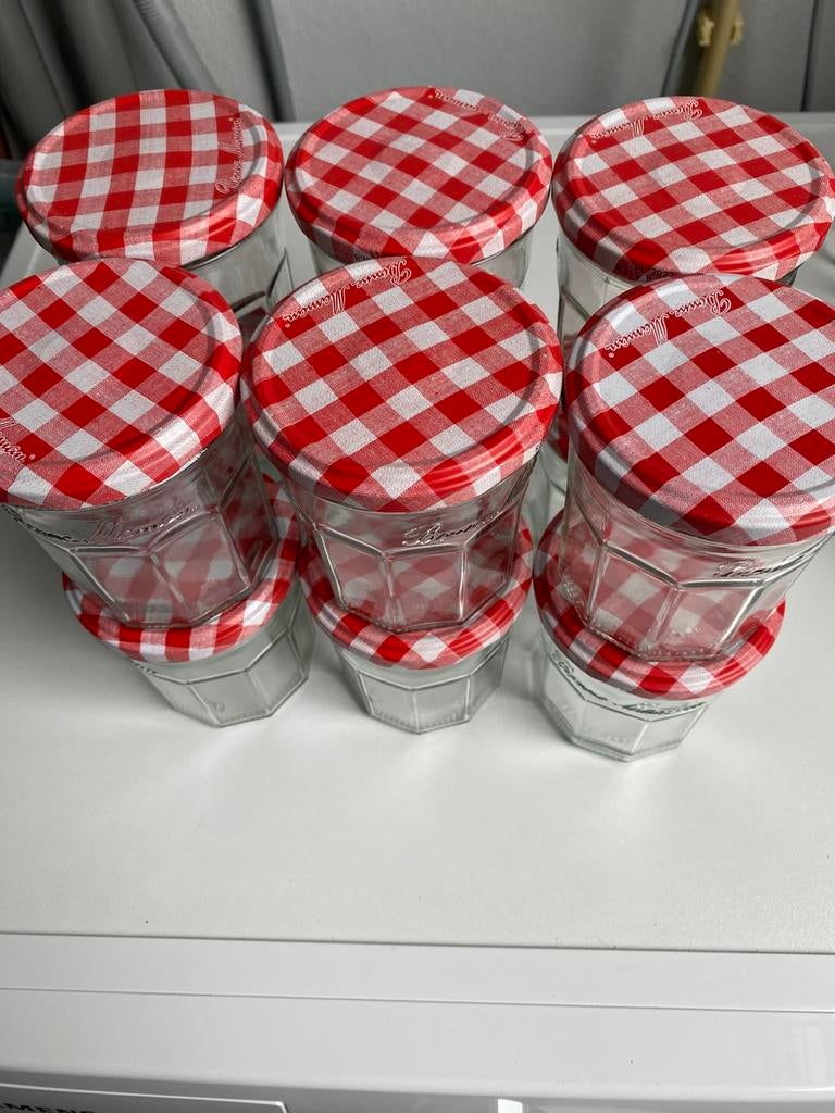 Bonne Maman jampotten, Ophalen of Verzenden, Zo goed als nieuw, Glas, Pot, Bus of Blik