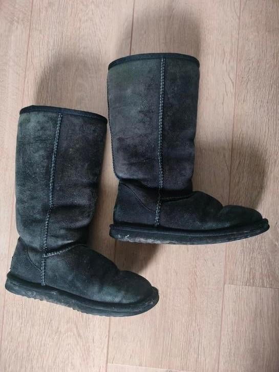 Ugg Australia zwarte gevoerde laarzen, boots, echt leer, wol, Kleding | Dames, Schoenen, Gedragen, Hoge laarzen, Zwart, Ophalen of Verzenden