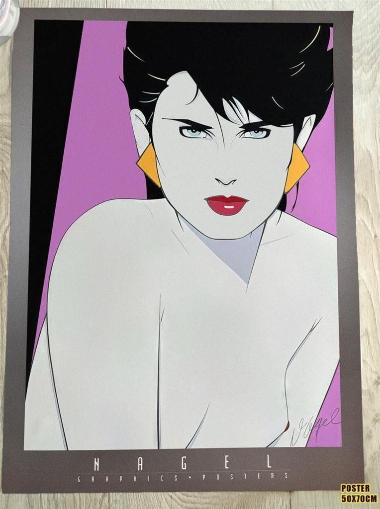 Grote PATRICK NAGEL pin up kunst Poster affiche ., Ophalen of Verzenden