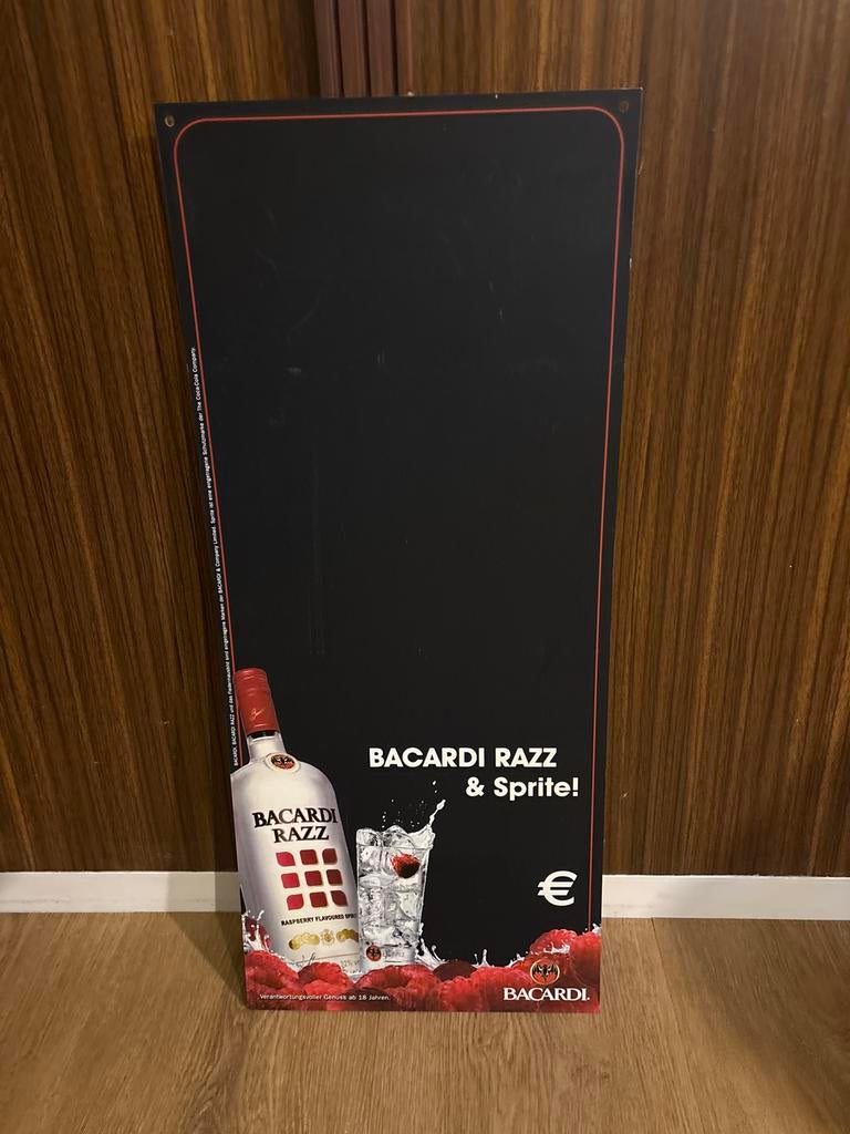 Bacardi razz krijtbord - Bacardi Reclame, Ophalen of Verzenden, Zo goed als nieuw, Reclamebord