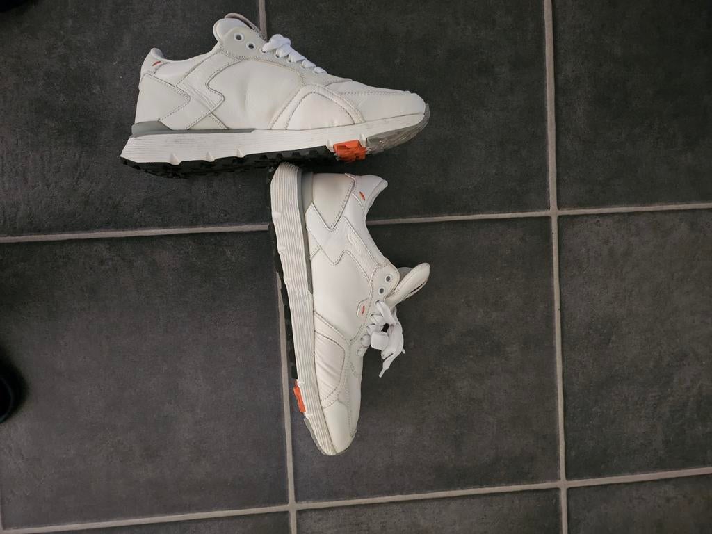 Santoni Leren Sneakers, Wit, Nieuw, Ophalen of Verzenden, Sneakers of Gympen