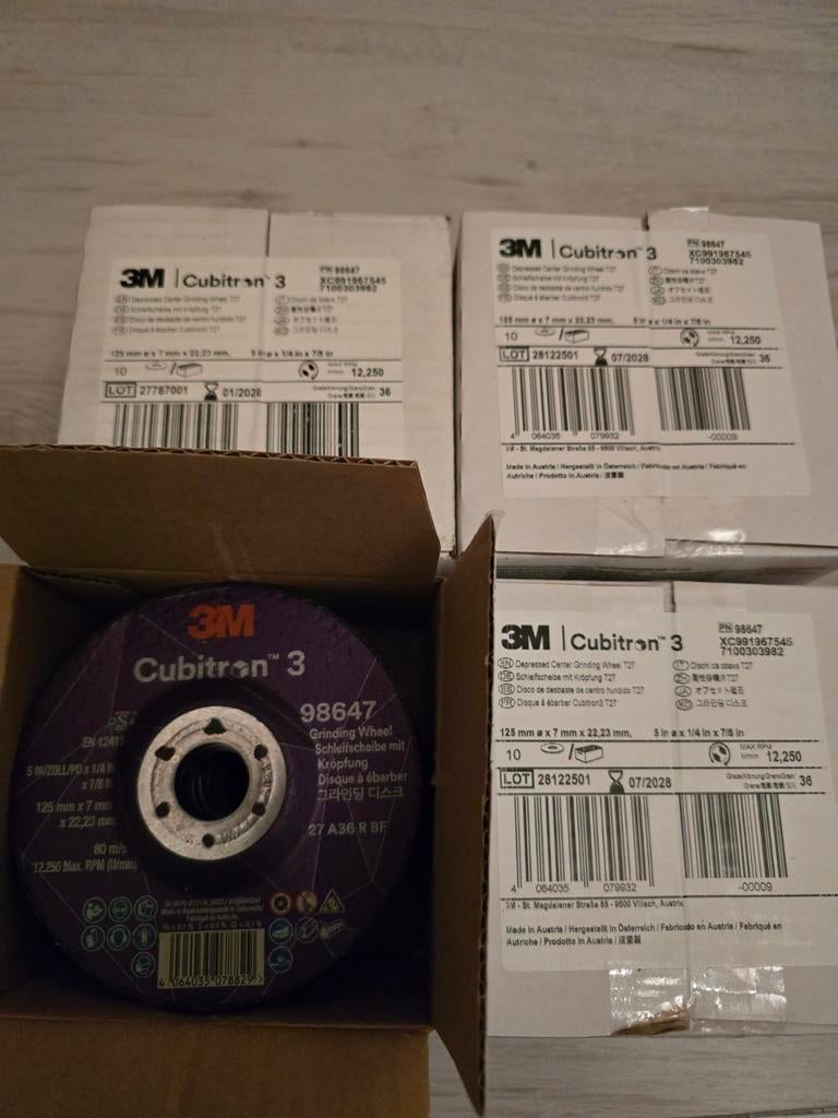 20 stuks Cubitron-3 afbraamschijven 125mm, korrel 36, Ophalen of Verzenden, Nieuw