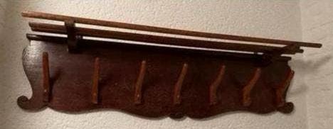 Vintage Houten Wandkapstok 125 cm - Hal, Slaapkamer, Wandkapstok, Gebruikt, Ophalen of Verzenden, Minder dan 100 cm