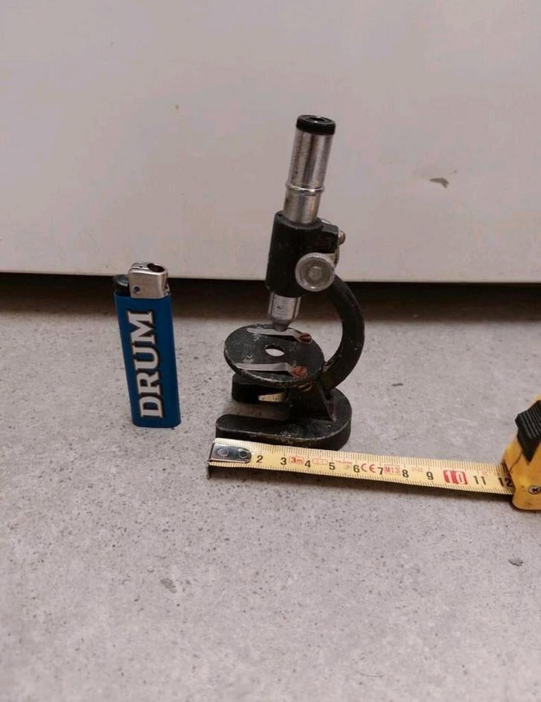 Oude antieke Mini microscoop  vergroot 150x zakmicroscoop, Audio, Tv en Foto, Optische apparatuur | Microscopen, Gebruikt, Minder dan 400x
