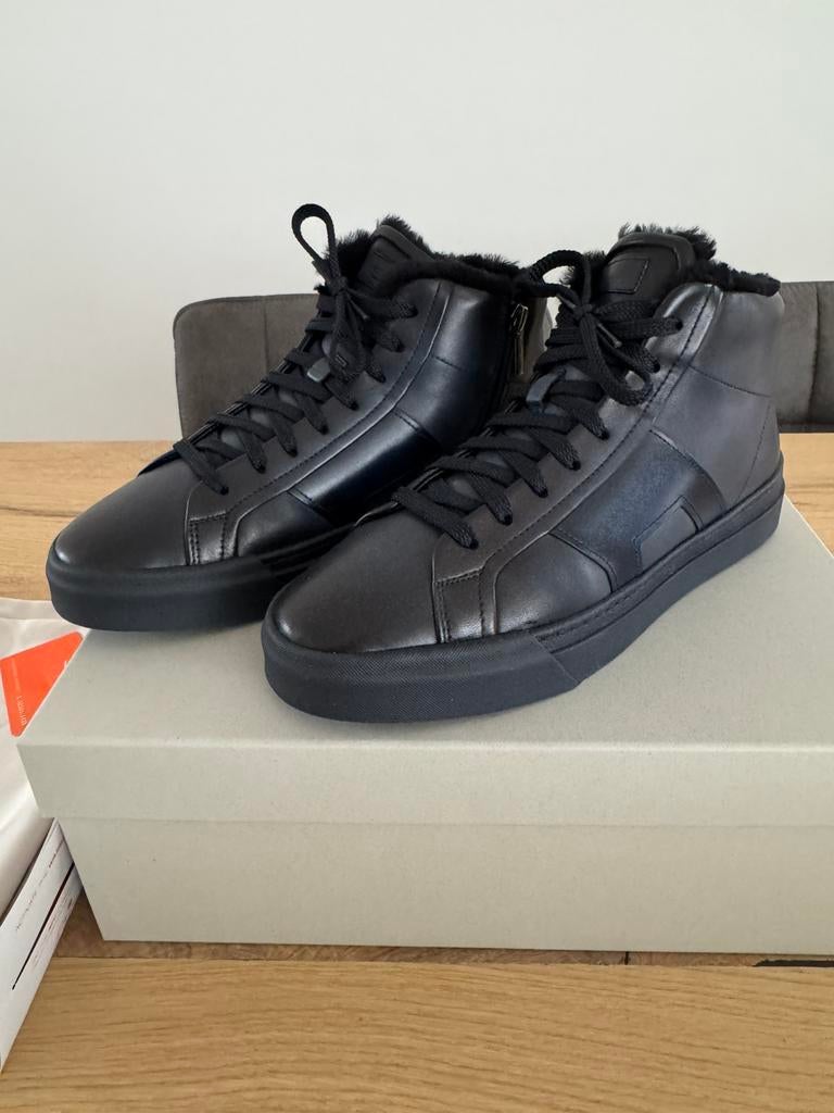 Santoni DBS sneakers donkerblauw leder, wol gevoerd, NIEUW!, Blauw, Nieuw, Ophalen of Verzenden, Sneakers of Gympen