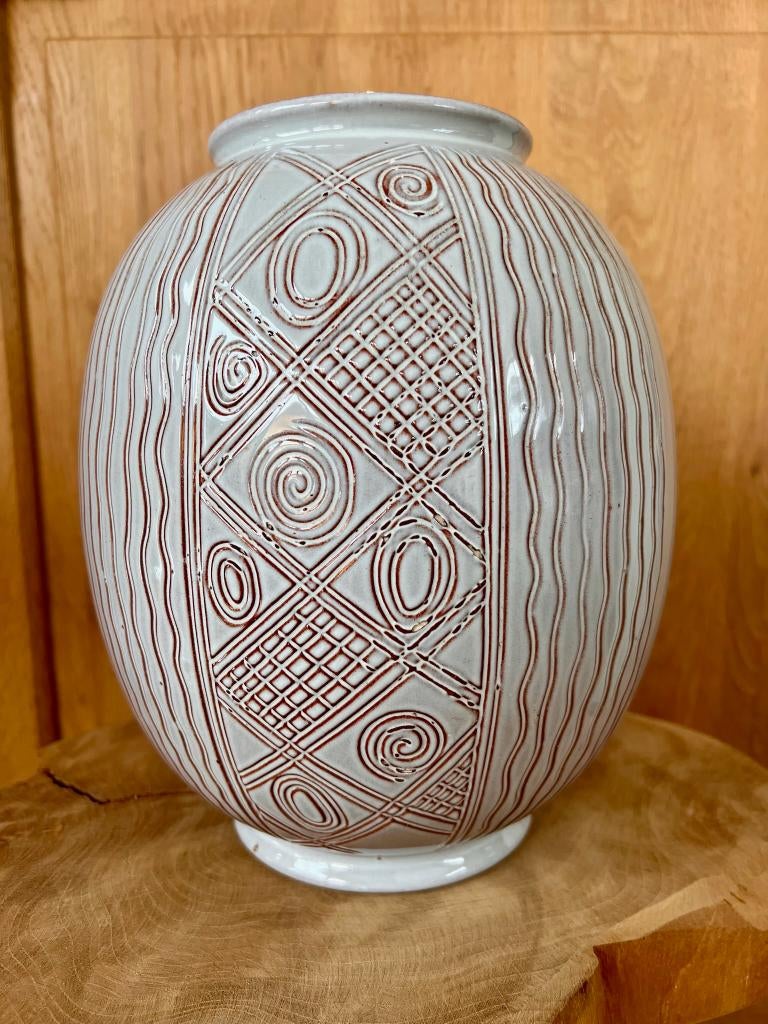 Grote vaas Wim Visser V7 Petrus Regout design mid-century, Antiek en Kunst, Antiek | Vazen, Verzenden