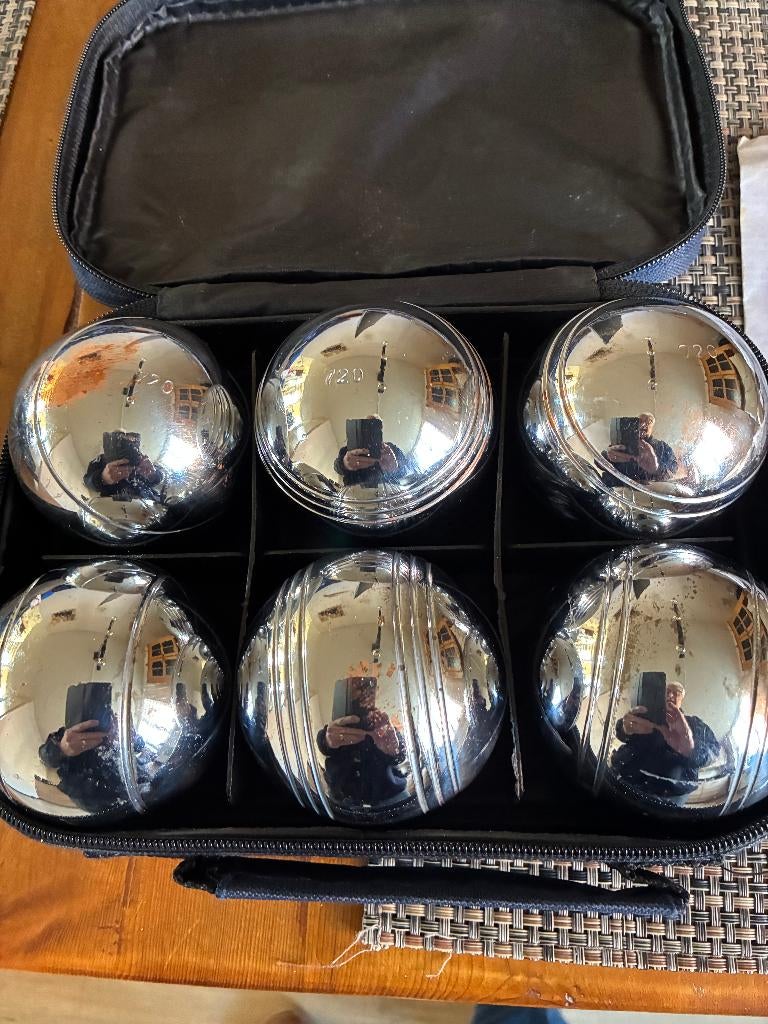 Jeu de Boules Set 3 x 2 Boules 720 gr met attributen, Ophalen of Verzenden, Zo goed als nieuw, Overige typen