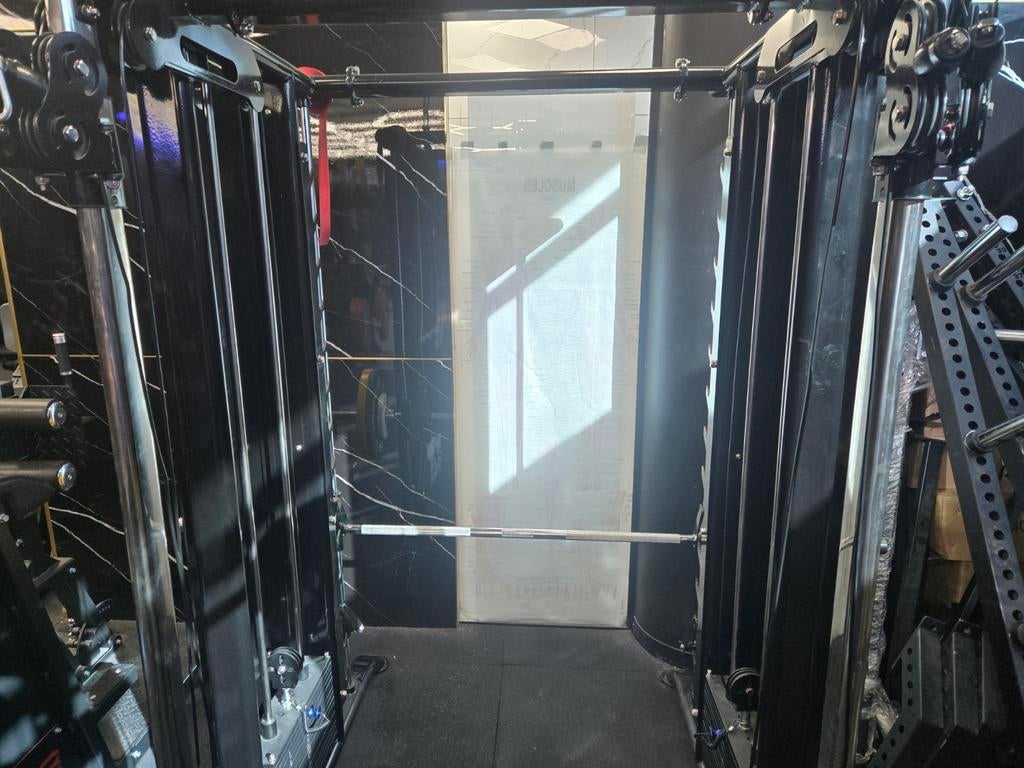 Smith Machine met Cable Crossover & 80kg Stack, Benen, Gebruikt, Krachtstation, Ophalen of Verzenden