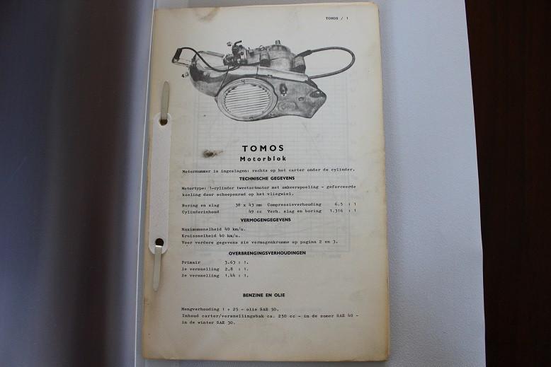 Tomos Tour , Super Sport 1960 1961 werkplaats instructies, Ophalen of Verzenden, Gebruikt