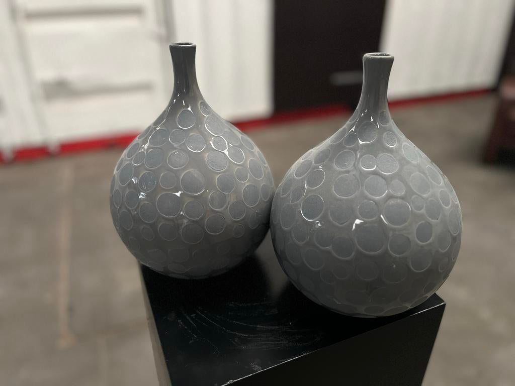 Decoratieve vaas met bubbelpatroon - Grijs, Overige kleuren, Aardewerk of Porselein, Nieuw, Ophalen of Verzenden