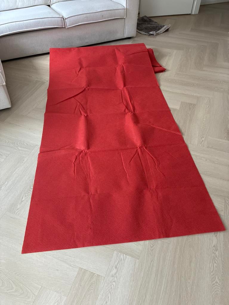 Rode loper van 7 meter, Gebruikt, 200 cm of meer, Rechthoekig, Rood