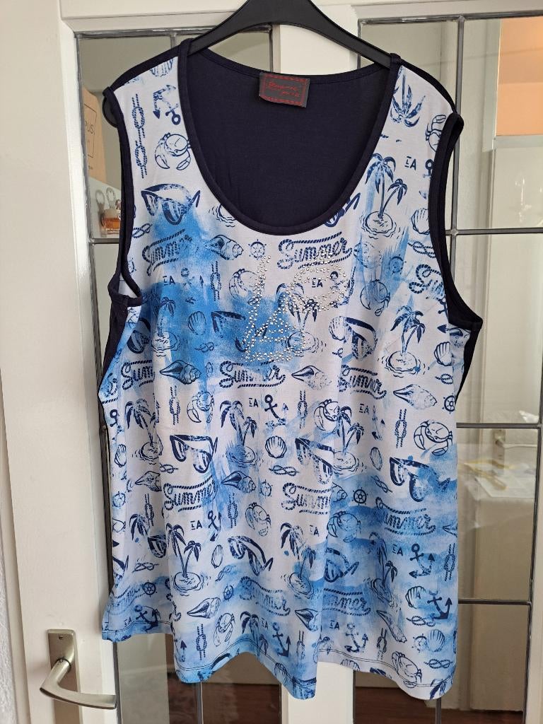 Mooie kwaliteit lange Sempre piu zomerse top 52, Kleding | Dames, Grote Maten, Blauw, Zo goed als nieuw, Sempuri pure, Shirt of Top