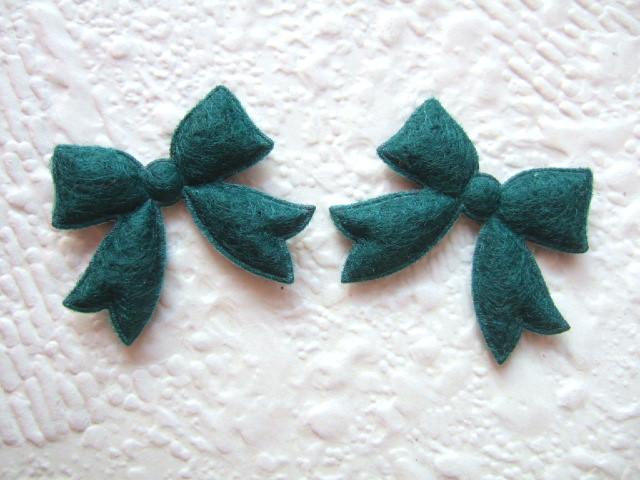 OPRUIMING ~ Vilten kerst strikje ~ 2 cm ~ Groen, -, -, Overige typen, Nieuw