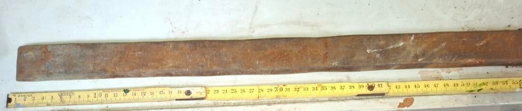 Kuipers gereedschap ijzeren balk, roestig, 55 cm lang, Ophalen