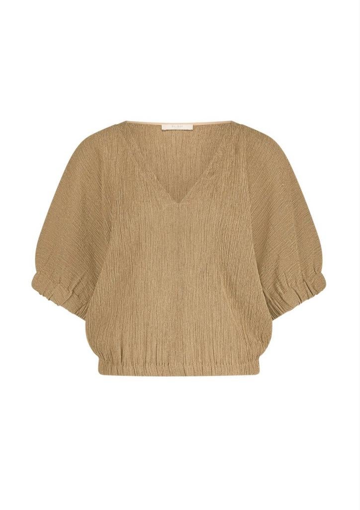 By-bar lurex top Mabel, Bruin, Ophalen of Verzenden, Zo goed als nieuw, Maat 38/40 (M)