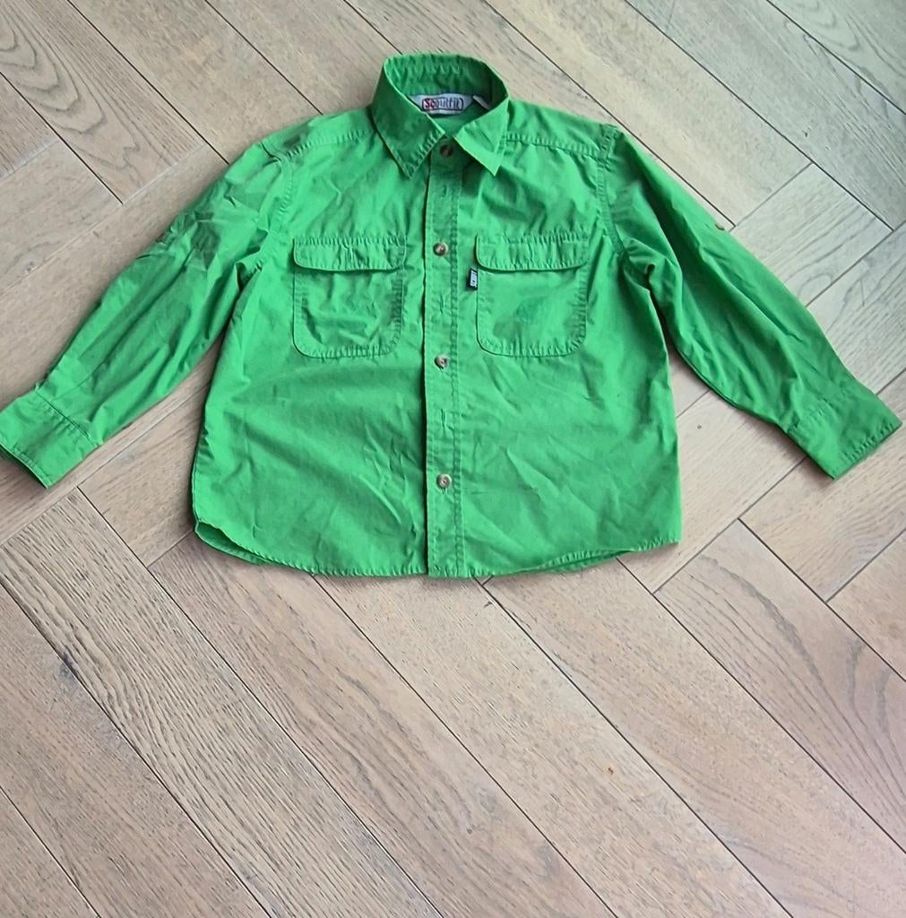 Groene welpen Scoutfit blouse. Maat 128, Ophalen of Verzenden, Gebruikt, Kleding