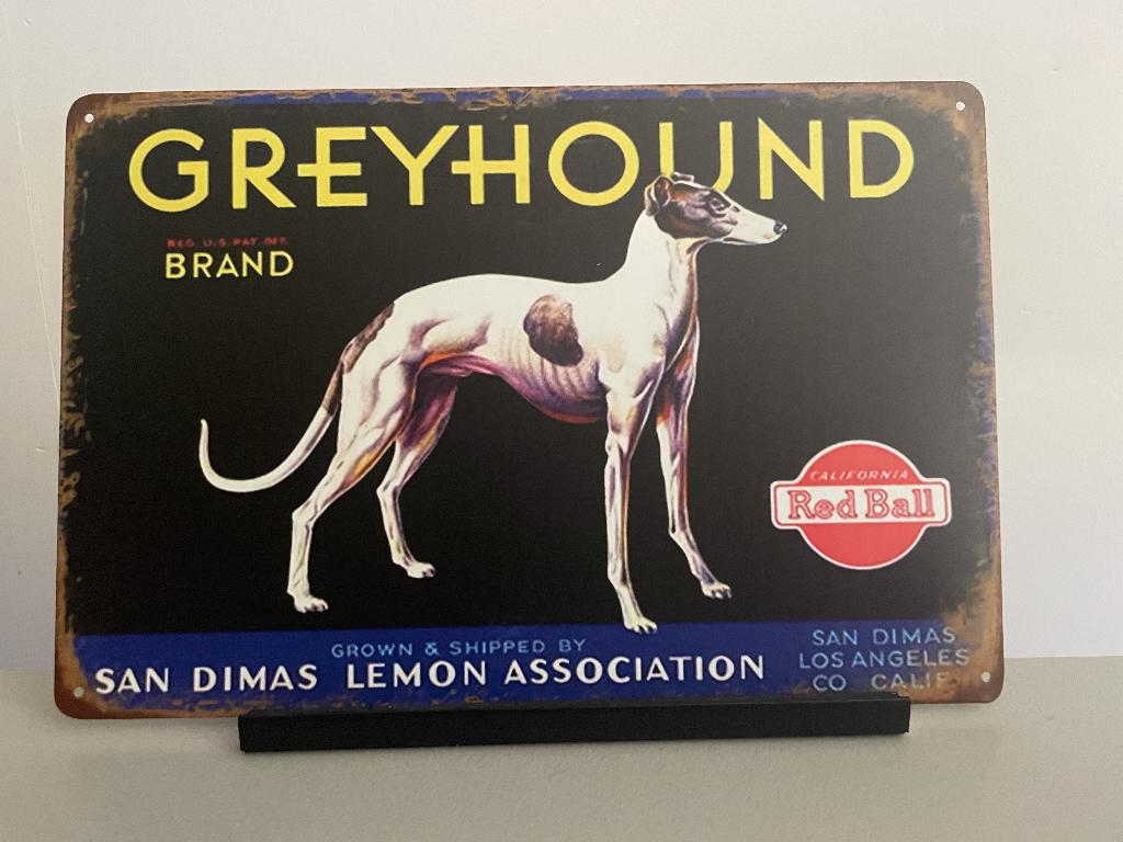 Greyhound Brand metalen reclamebord / wandbord (Old Look), Www.pand50.nl, Nieuw, Ophalen of Verzenden, Printer29BCoevorden