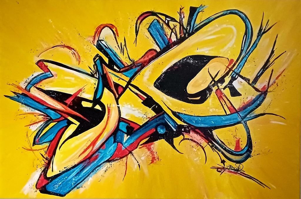 GROOT CANVAS VAN ARTSTREET EN HERMAN BROOD STIJL, Ophalen of Verzenden