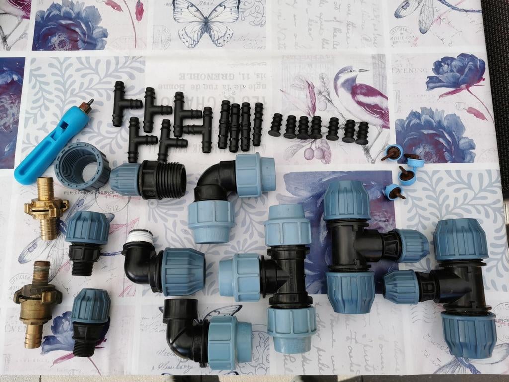 Koppelingen voor tyleenslang 32mm en 20mm - Diverse types, Ophalen of Verzenden, Gebruikt, Tuinslangkoppeling