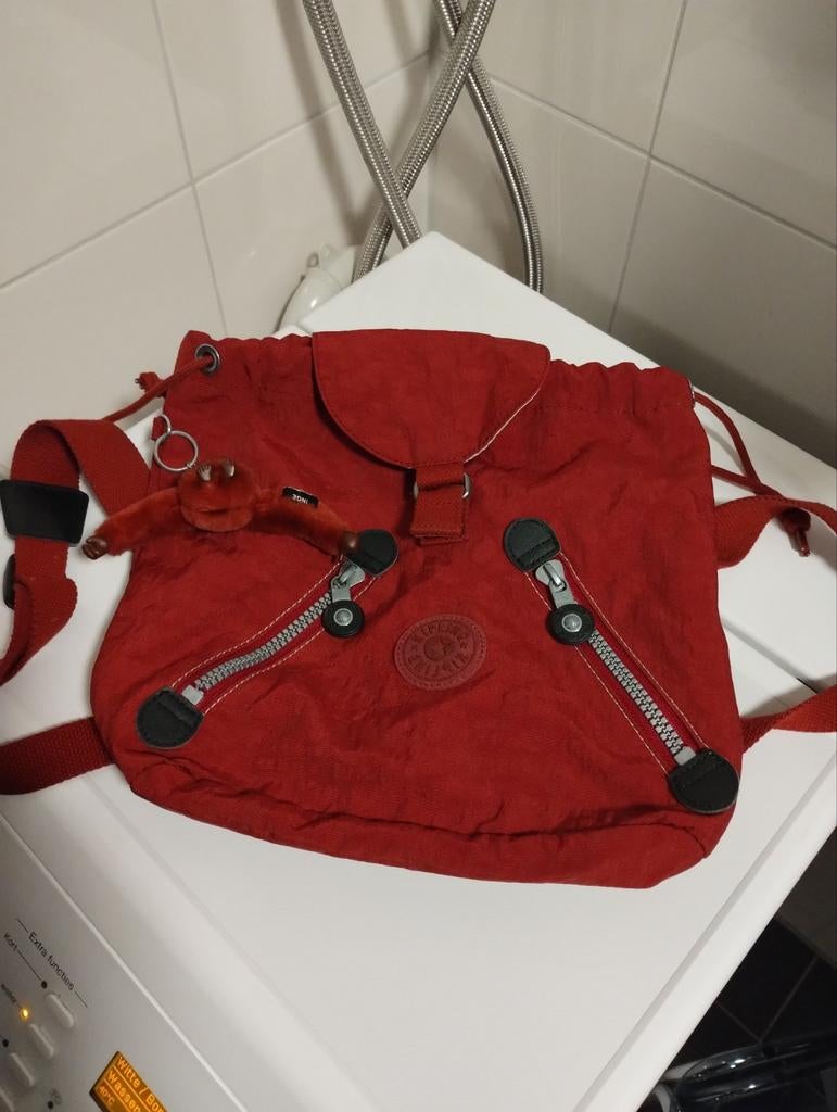 Vintage bordeaux rode Kipling rugtas, Ophalen of Verzenden