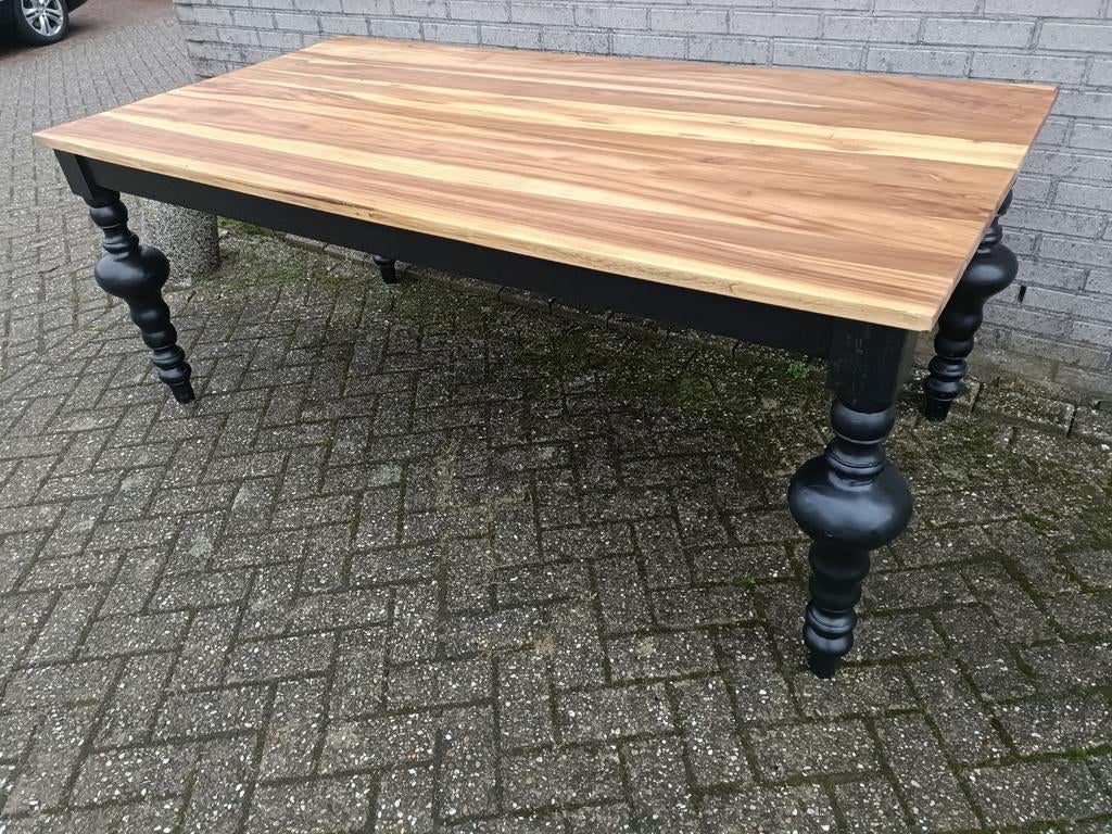 Teakhouten eettafel, Ophalen, Teakhout, 200 cm of meer, 50 tot 100 cm