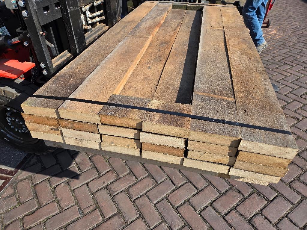 22 Hardhouten vlonderplanken 4.0x15.0 cm /1.90 m  nr: KM1, Ophalen, Planken, Nieuw, Hardhout