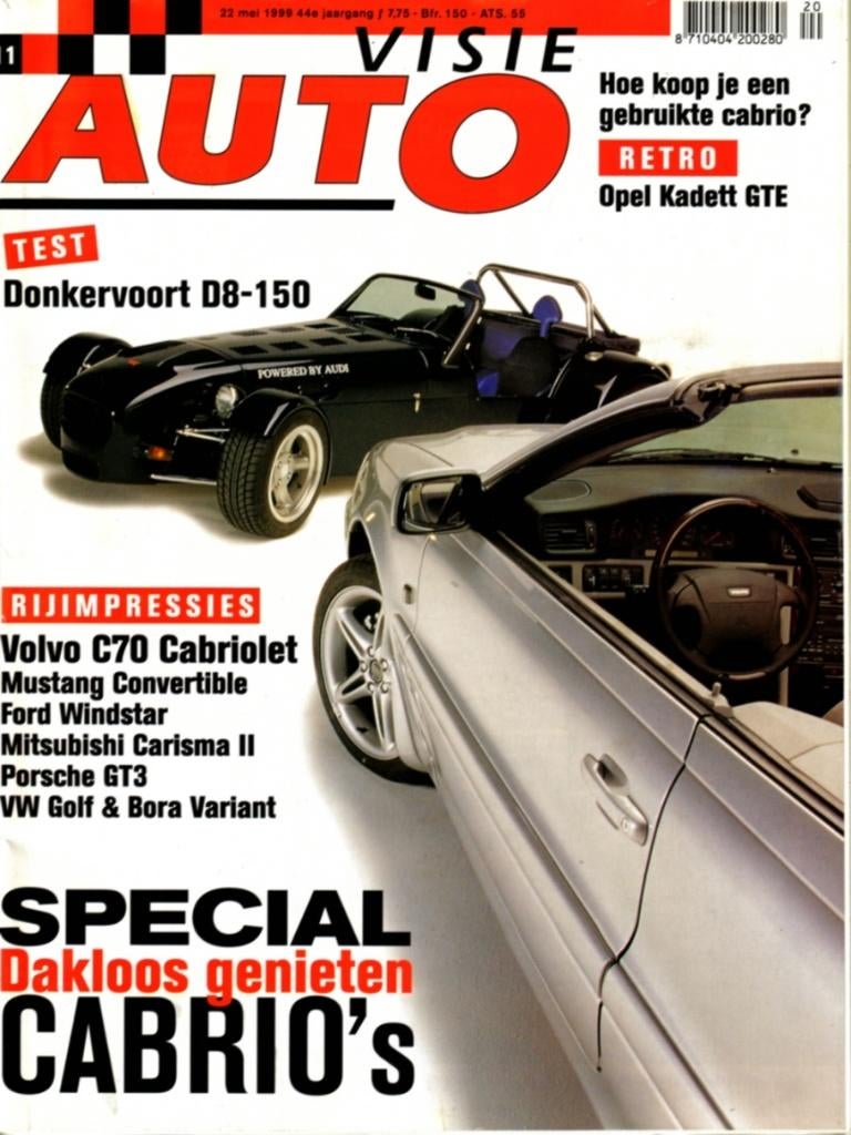 Autovisie test Donkervoort D8-150 Mei 1999, Ophalen of Verzenden, Gelezen, Overige merken