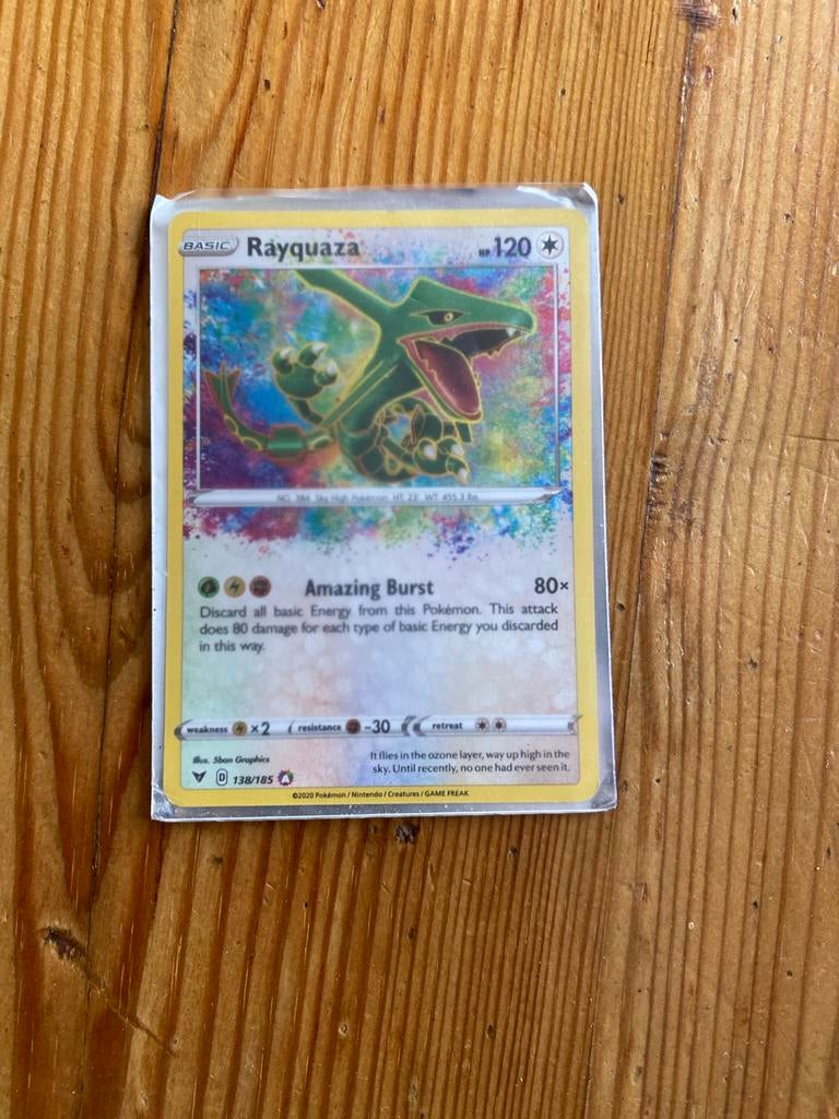 Rayquaza 138/185 Pokémon Kaart, Ophalen of Verzenden, Gebruikt, Losse kaart