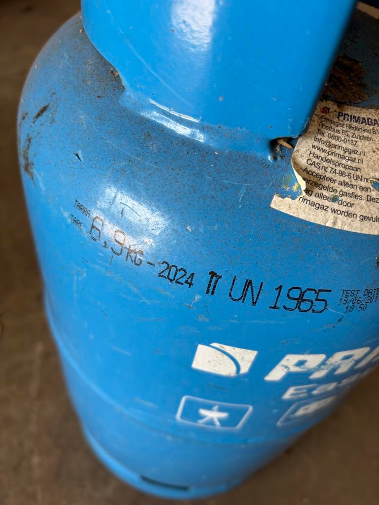 Primagaz EasyBlue gasfles 6.9kg - gekeurd tot 2024, Caravans en Kamperen, Ophalen of Verzenden, Gebruikt